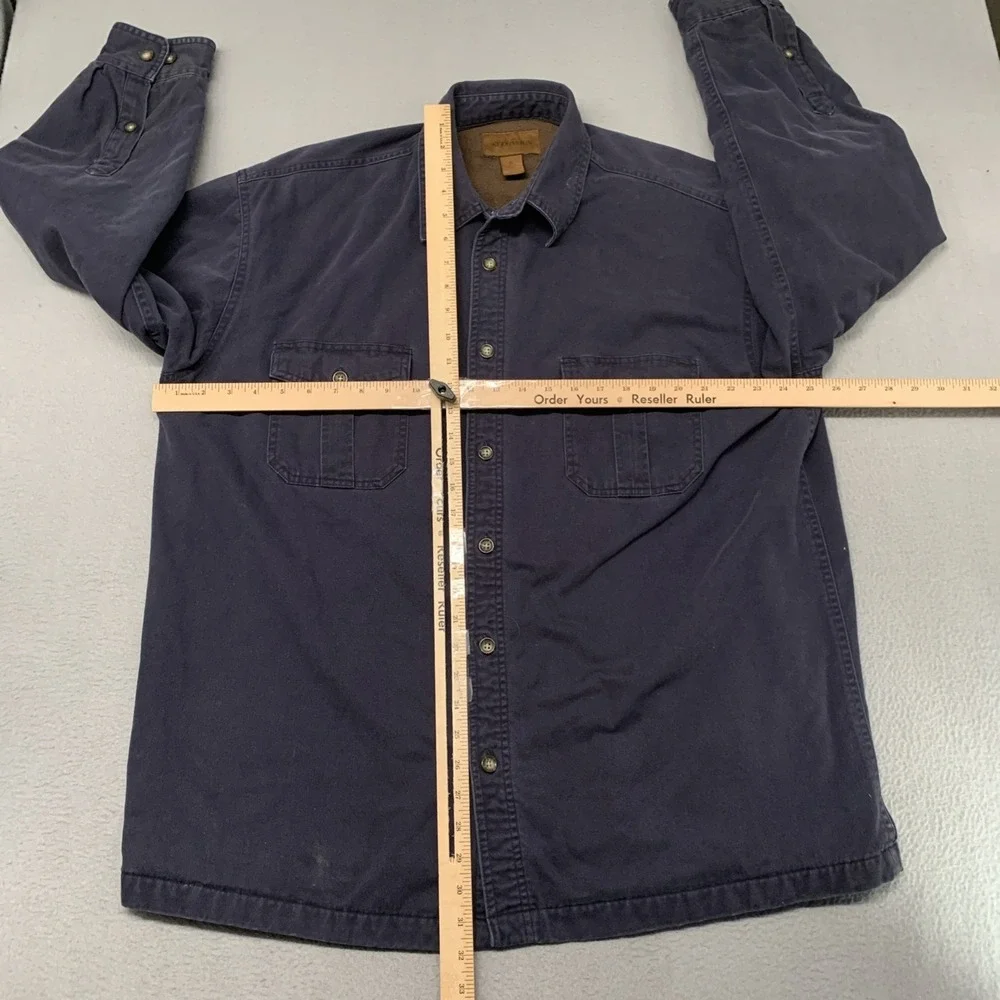 St.‎ Johns Bay Fleece Sherpa Lined Shirt Blue Shacket Mens Size X-Large Vintage